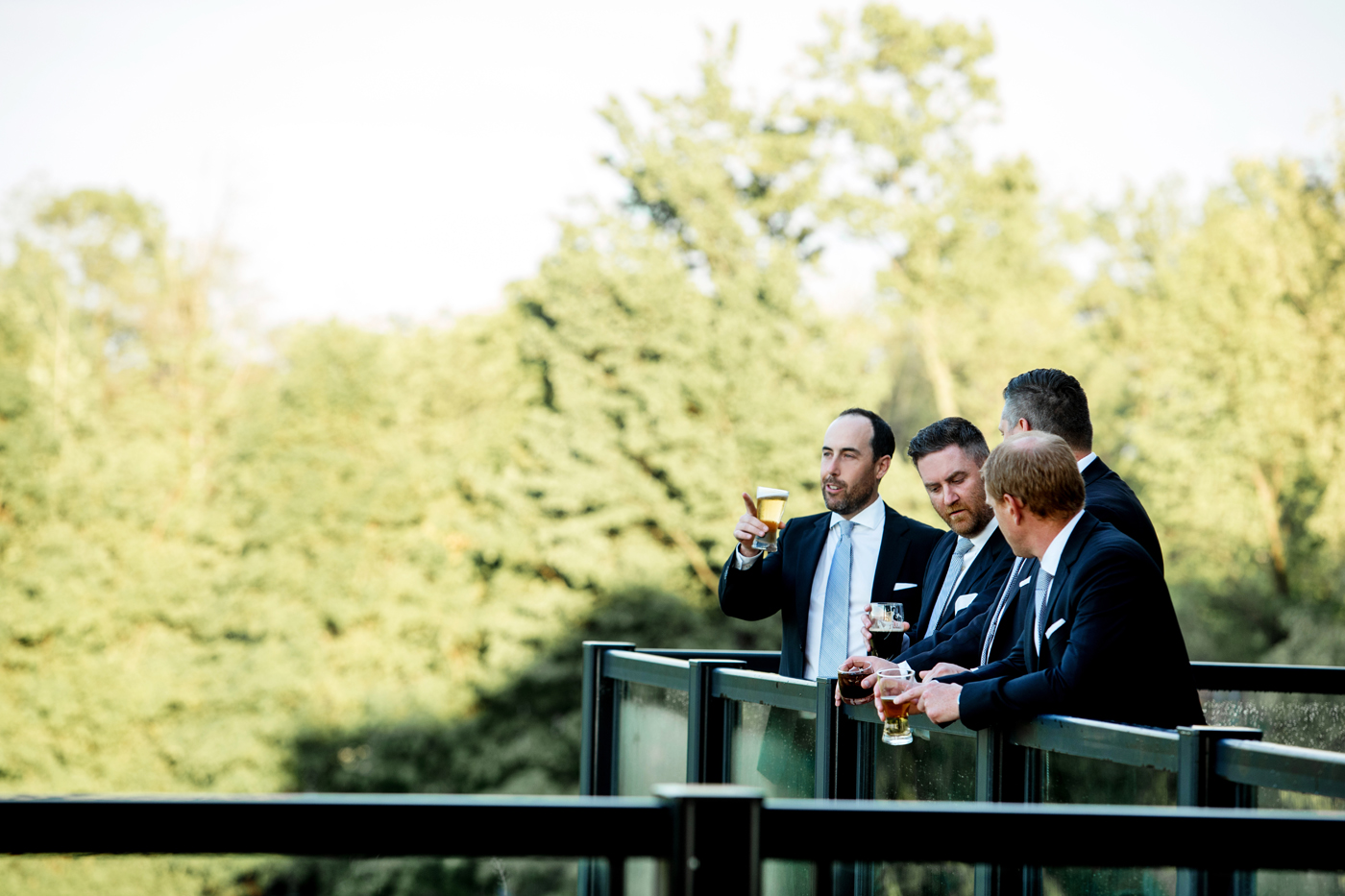 Groomsmen on Balcony